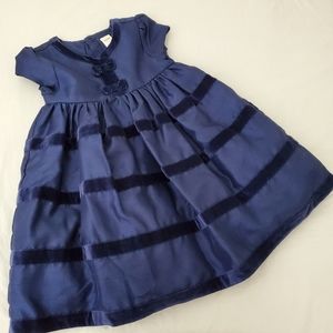 GYMBOREE Blue Velvet Accent Puffy Lining Dress | 5T